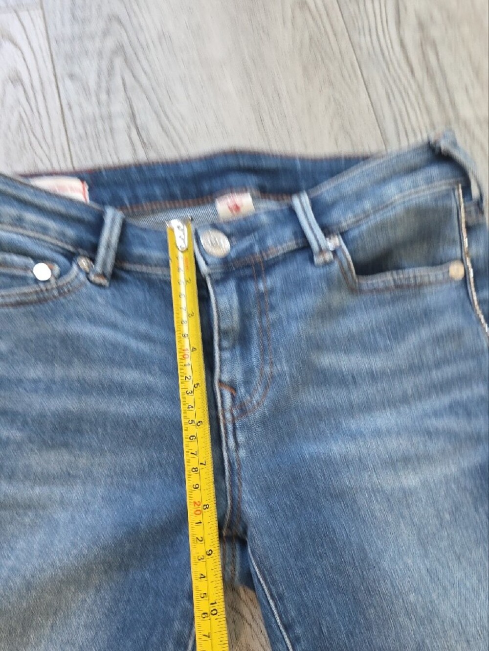 True Religion Women's Medium Blue Boyfriend Jeans with Side Embellishment - Picture 10 of 12